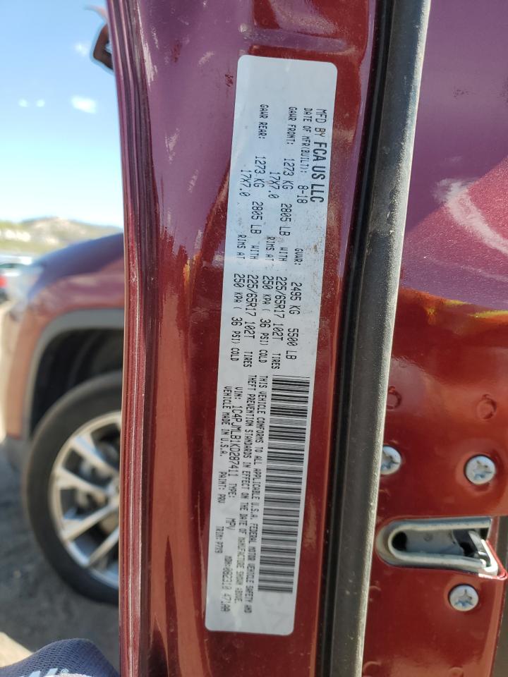 1C4PJMLB1KD287411 2019 Jeep Cherokee Latitude Plus