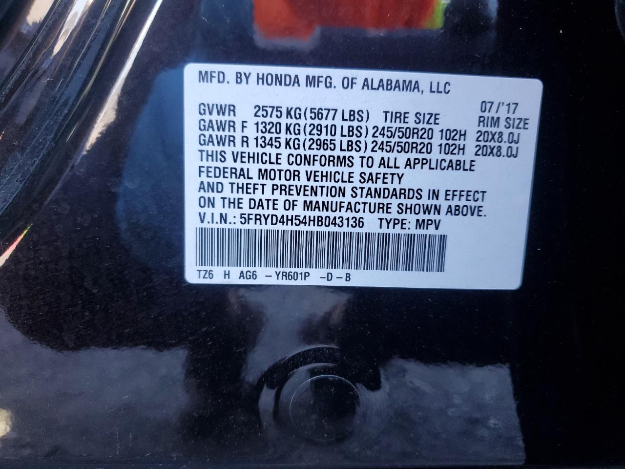 5FRYD4H54HB043136 2017 Acura Mdx Technology