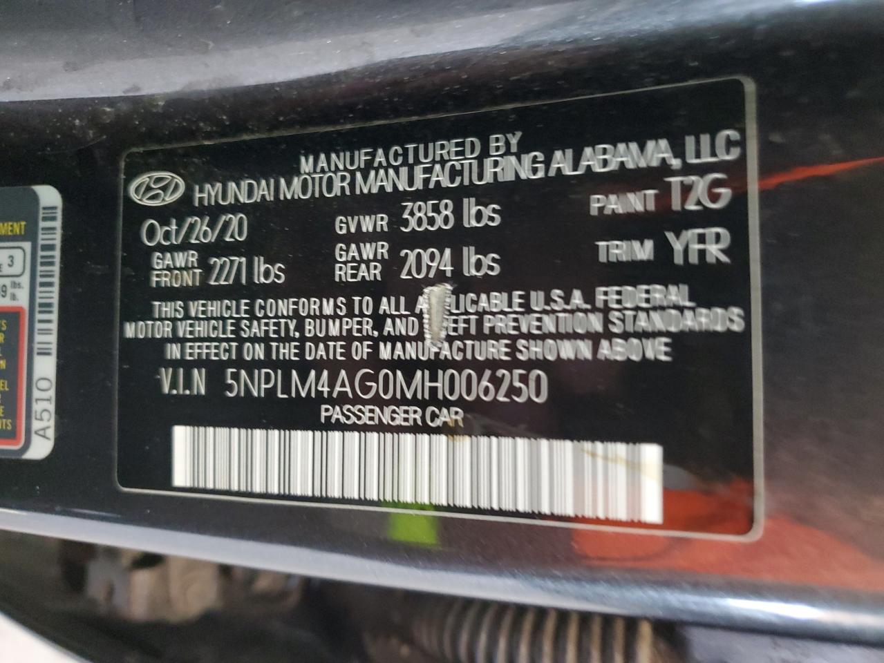 5NPLM4AG0MH006250 2021 Hyundai Elantra Sel