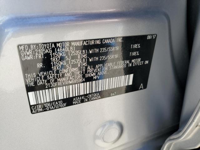 2017 Toyota Rav4 Limited VIN: 2T3DFREVXHW685964 Lot: 51784584