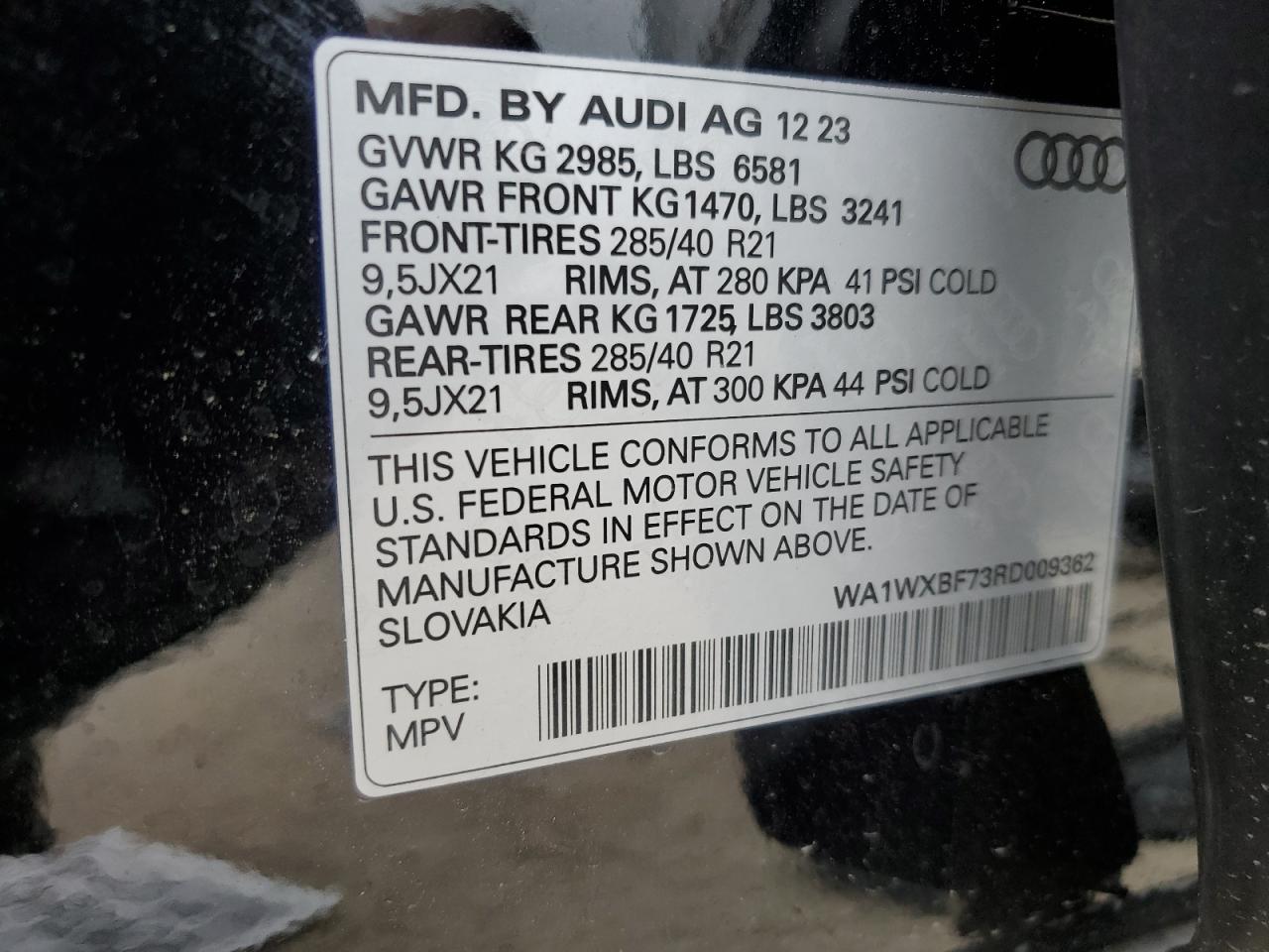 WA1WXBF73RD009362 2024 Audi Q7 Prestige S-Line