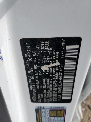 2021 Hyundai Tucson Limited VIN: KM8J33A4XMU314490 Lot: 51542524