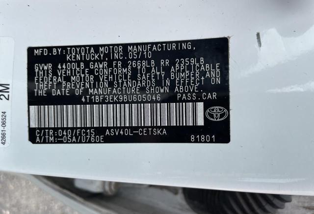 Lot #2477802040 2011 TOYOTA CAMRY BASE salvage car
