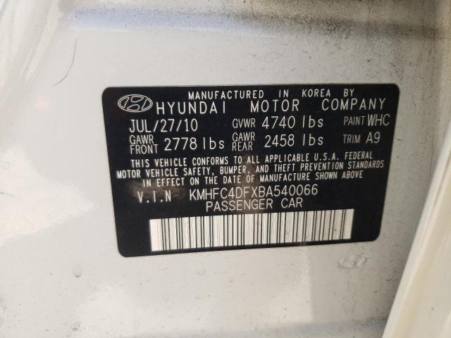 KMHFC4DFXBA540066 2011 Hyundai Azera Gls