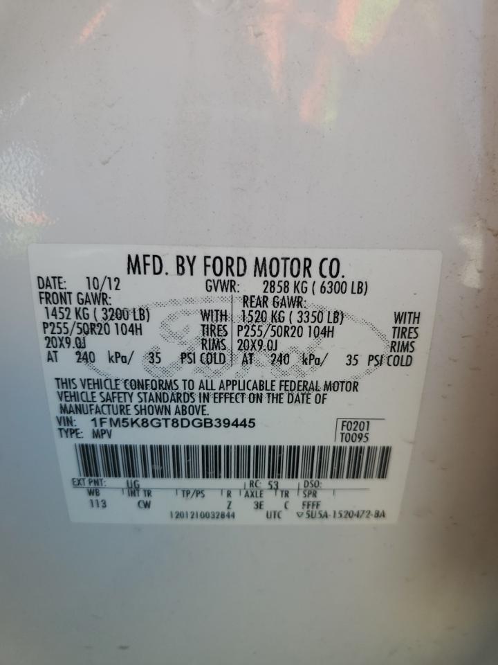 1FM5K8GT8DGB39445 2013 Ford Explorer Sport