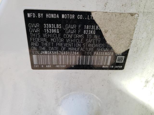 2016 Honda Fit Lx VIN: JHMGK5H57GX012264 Lot: 52480304