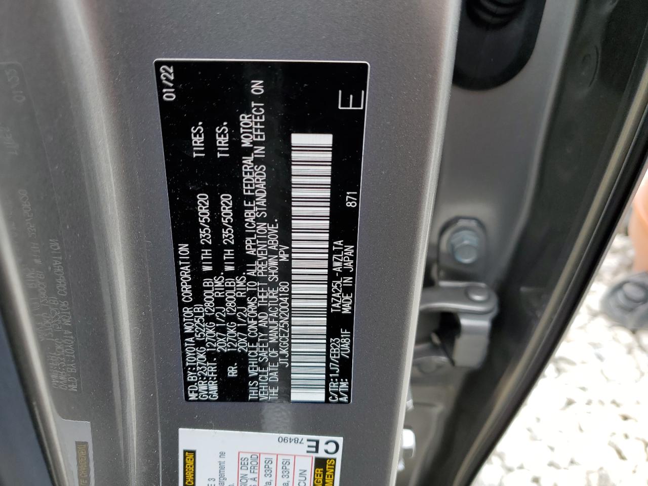 JTJKGCEZ5N2004180 2022 Lexus Nx 350