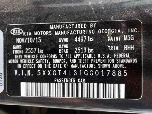 2016 Kia Optima Lx VIN: 5XXGT4L31GG017885 Lot: 52642764