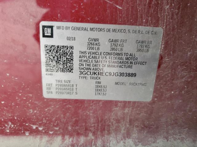 2018 CHEVROLET SILVERADO - 3GCUKREC9JG303889