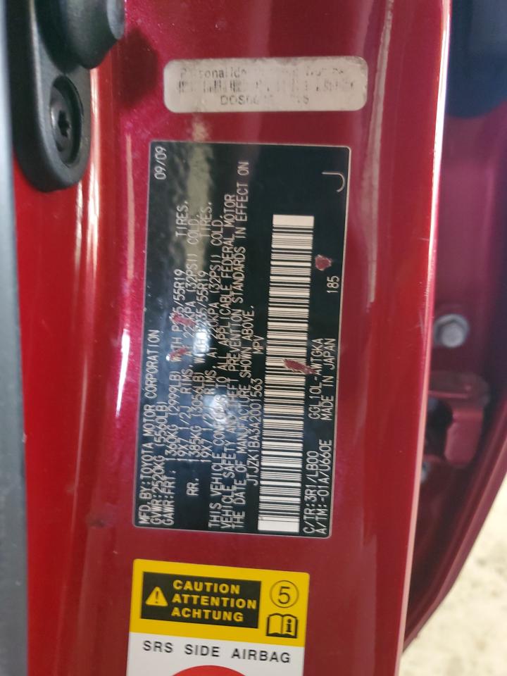 JTJZK1BA3A2001563 2010 Lexus Rx 350