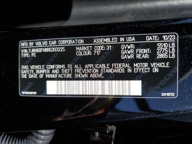 2024 VOLVO S60 PLUS 7JRH60FH8RG303225
