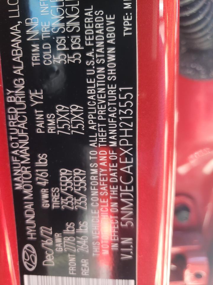 5NMJECAEXPH213551 2023 Hyundai Tucson Limited