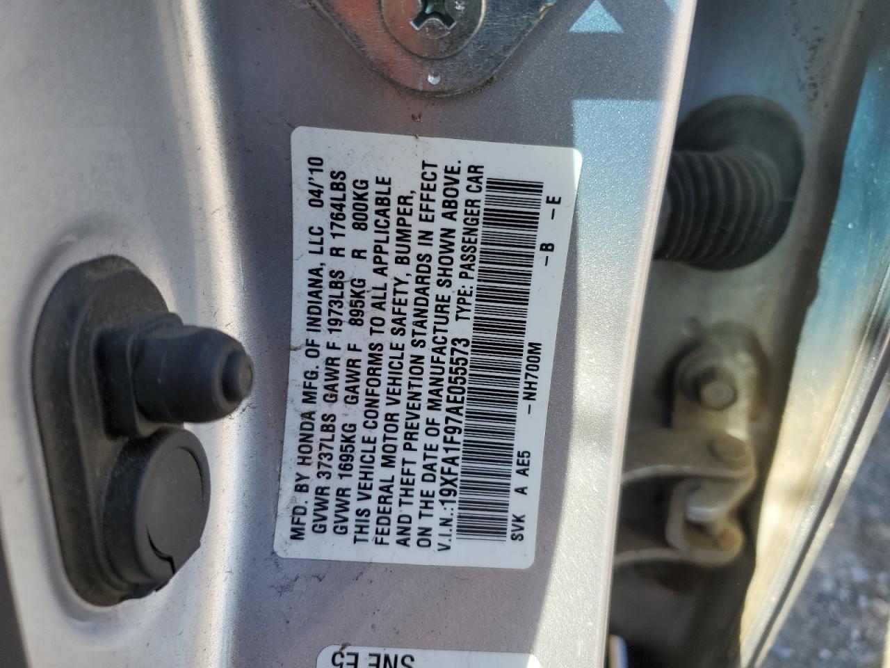 19XFA1F97AE055573 2010 Honda Civic Exl