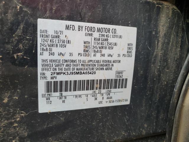 2021 FORD EDGE SEL - 2FMPK3J95MBA65420