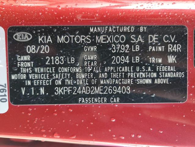 2021 Kia Forte Fe VIN: 3KPF24AD2ME269403 Lot: 52670014