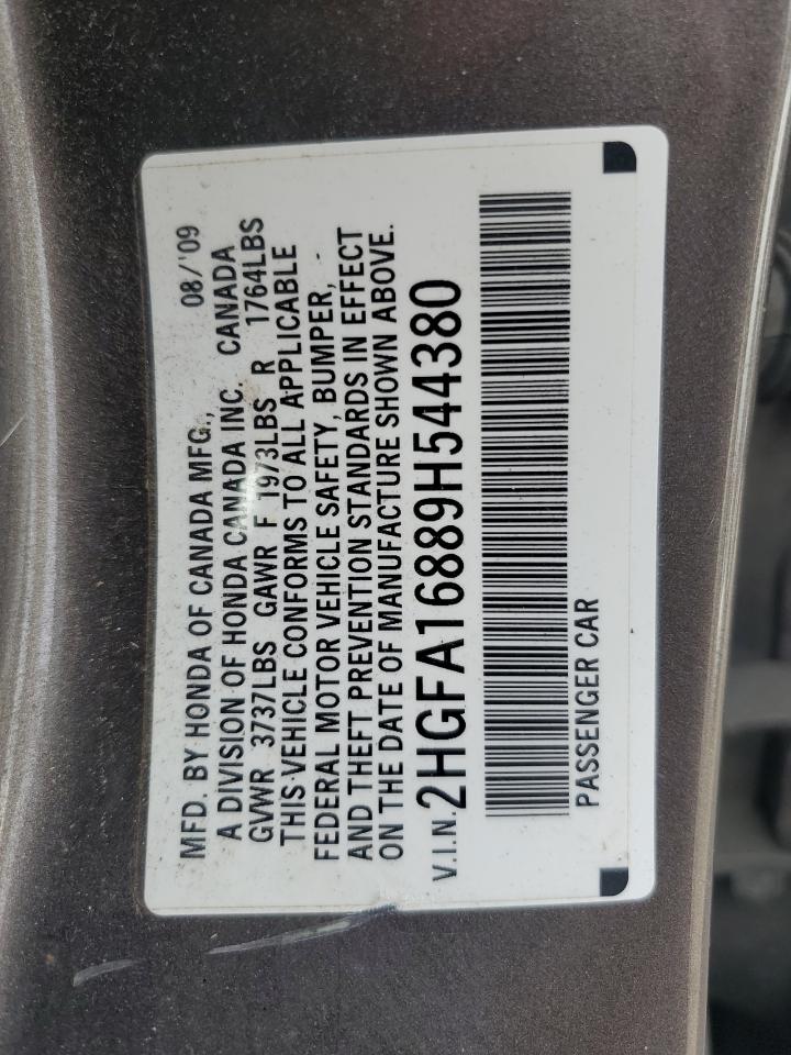 2HGFA16889H544380 2009 Honda Civic Ex