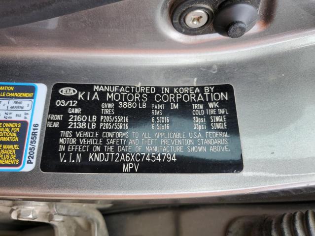 2012 Kia Soul + VIN: KNDJT2A6XC7454794 Lot: 52534344