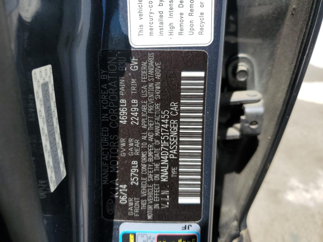 KNALN4D71F5174455 2015 Kia Cadenza Premium