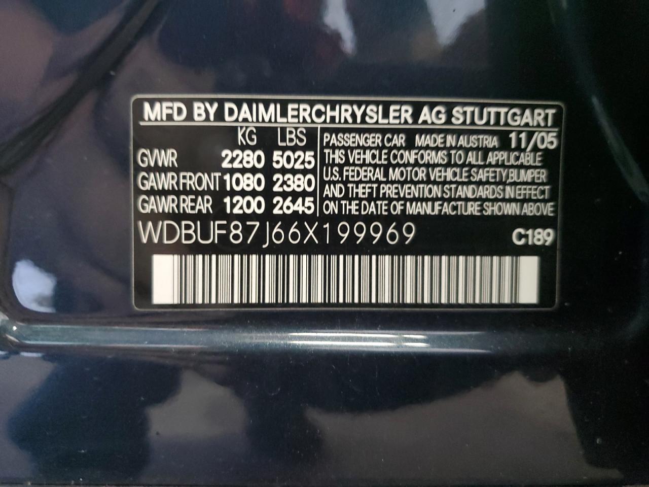 WDBUF87J66X199969 2006 Mercedes-Benz E 350 4Matic