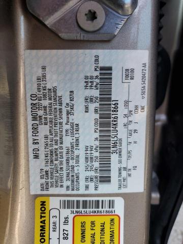 2019 LINCOLN MKZ RESERV - 3LN6L5LU4KR618661