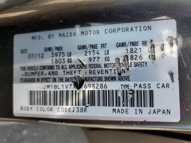 2012 Mazda 3 I VIN: JM1BL1V7XC1698286 Lot: 51546044