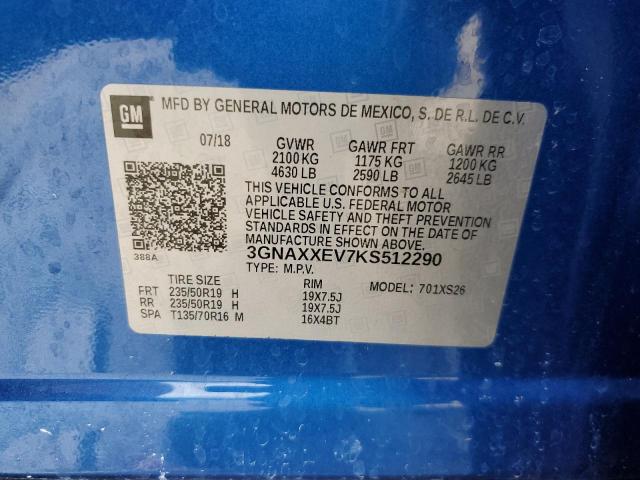 2019 CHEVROLET EQUINOX PR - 3GNAXXEV7KS512290