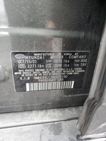 2022 HYUNDAI IONIQ BLUE - KMHC65LC2NU276190