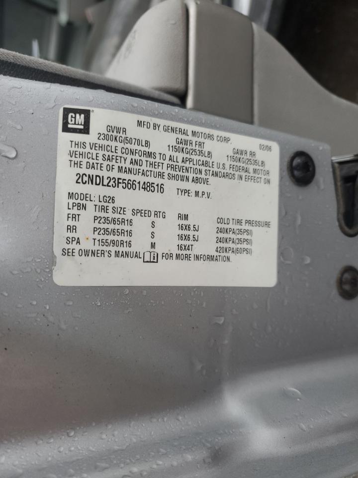 2CNDL23F566148516 2006 Chevrolet Equinox Ls