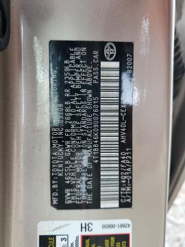 2009 Toyota Camry Hybrid VIN: 4T1BB46K09U076015 Lot: 59139864