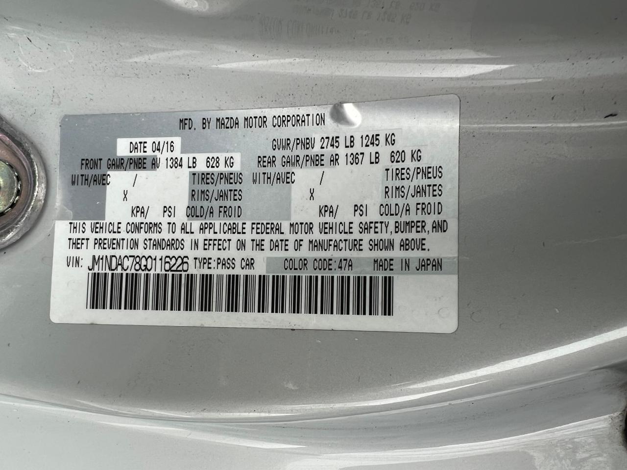 JM1NDAC78G0116226 2016 Mazda Mx-5 Miata Club