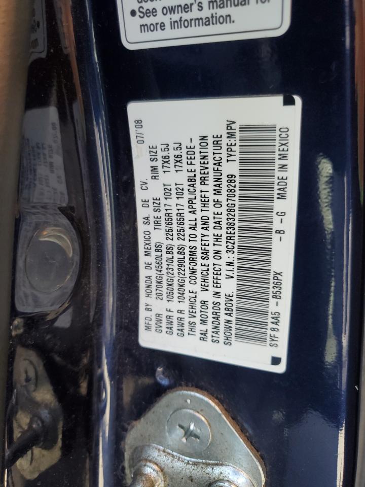 3CZRE38328G708289 2008 Honda Cr-V Lx