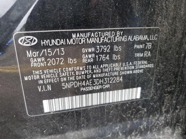 2013 Hyundai Elantra Gls VIN: 5NPDH4AE3DH312284 Lot: 51135744