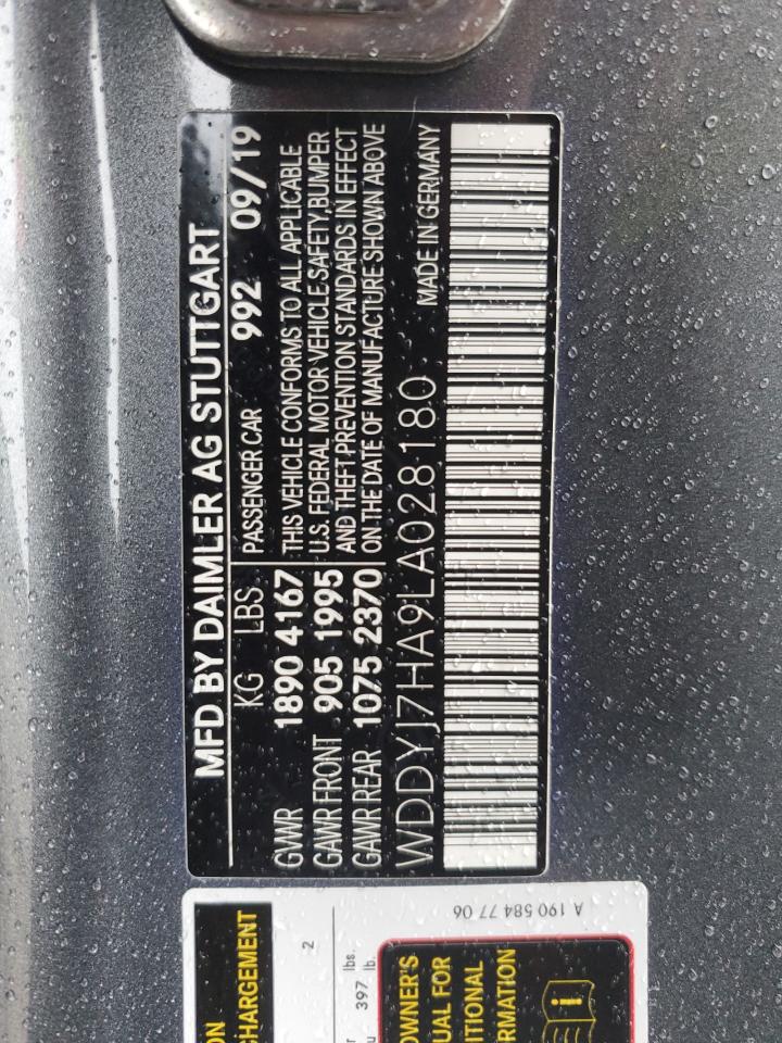 WDDYJ7HA9LA028180 2020 Mercedes-Benz Amg Gt