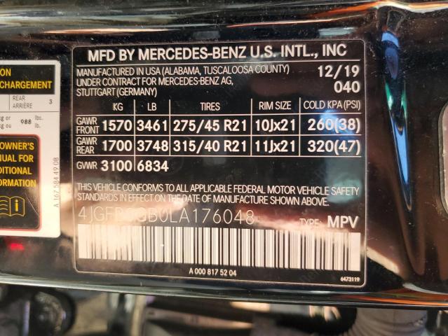 2020 Mercedes-Benz Gle 580 4Matic VIN: 4JGFB8GB0LA176048 Lot: 49918464