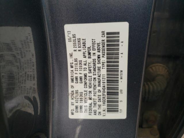 2013 Honda Accord Exl VIN: 1HGCR2F84DA191211 Lot: 49200024