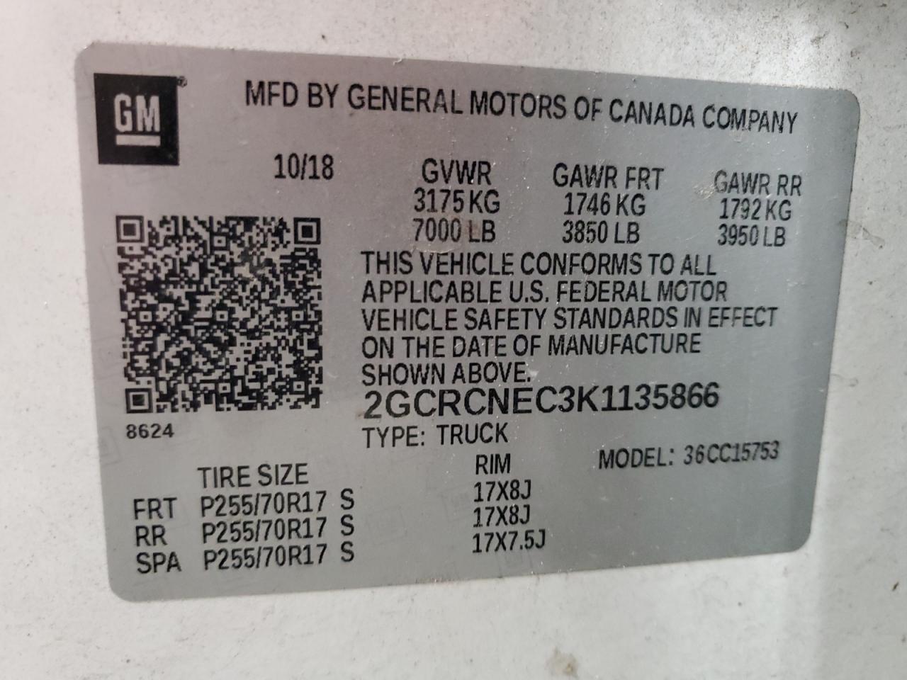 2GCRCNEC3K1135866 2019 Chevrolet Silverado Ld C1500