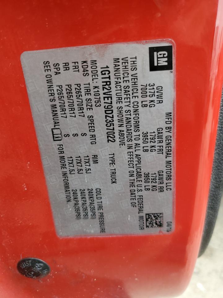 1GTR2VE79DZ357022 2013 GMC Sierra K1500 Sle