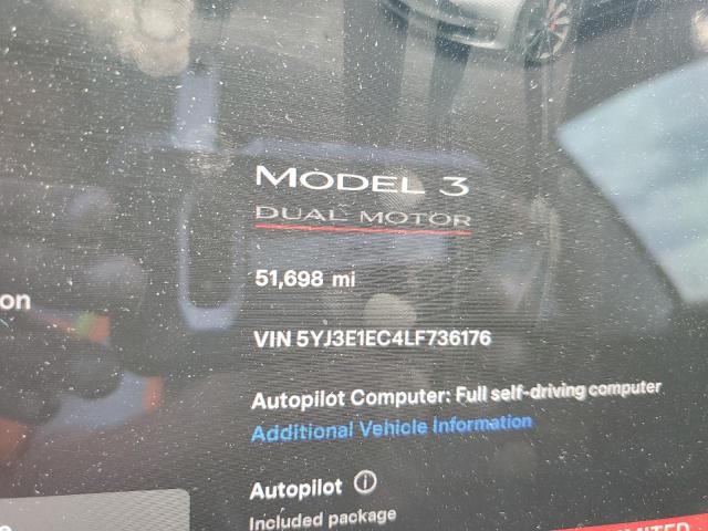 VIN 5YJ3E1EC4LF736176 Tesla Model 3  2020 9
