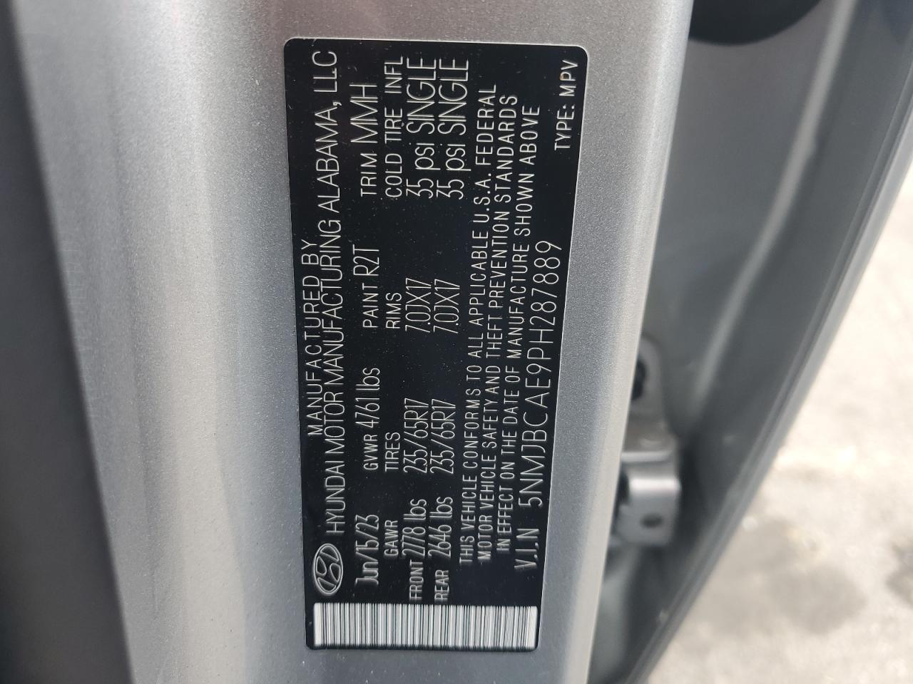 5NMJBCAE9PH287889 2023 Hyundai Tucson Sel