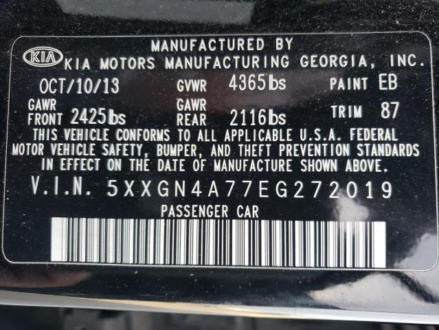 2014 Kia Optima Ex VIN: 5XXGN4A77EG272019 Lot: 50795994