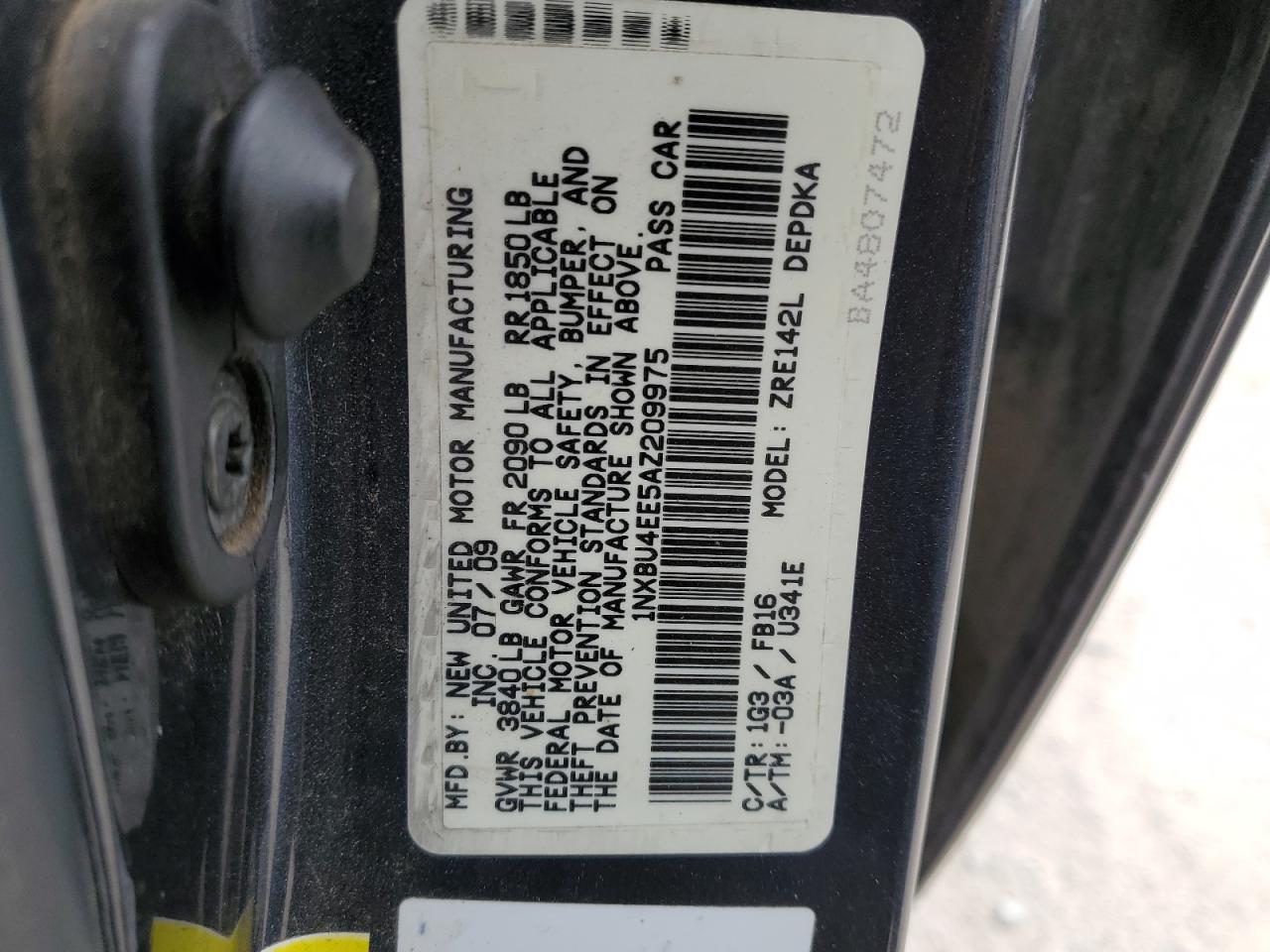 1NXBU4EE5AZ209975 2010 Toyota Corolla Base