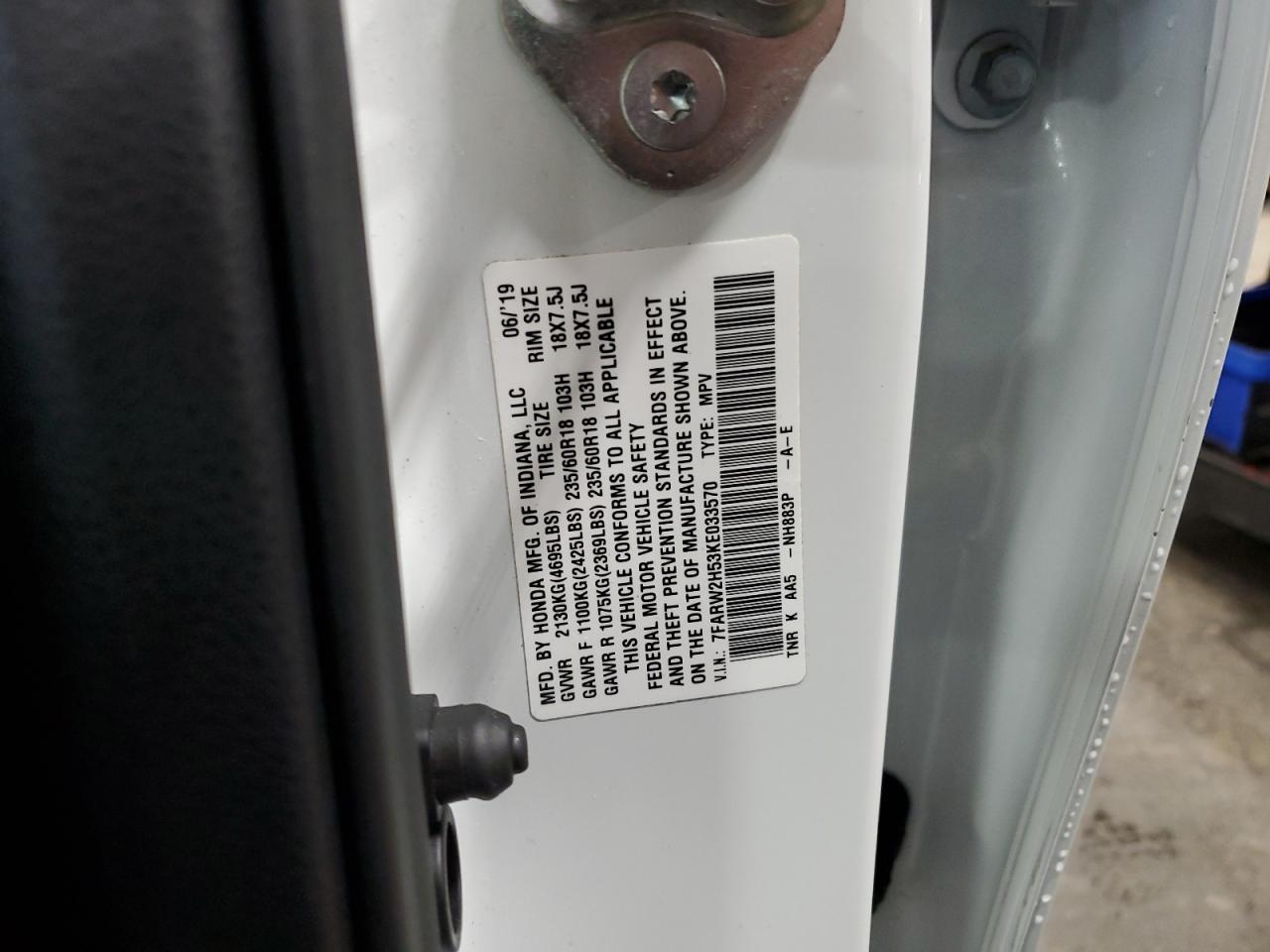 7FARW2H53KE033570 2019 Honda Cr-V Ex