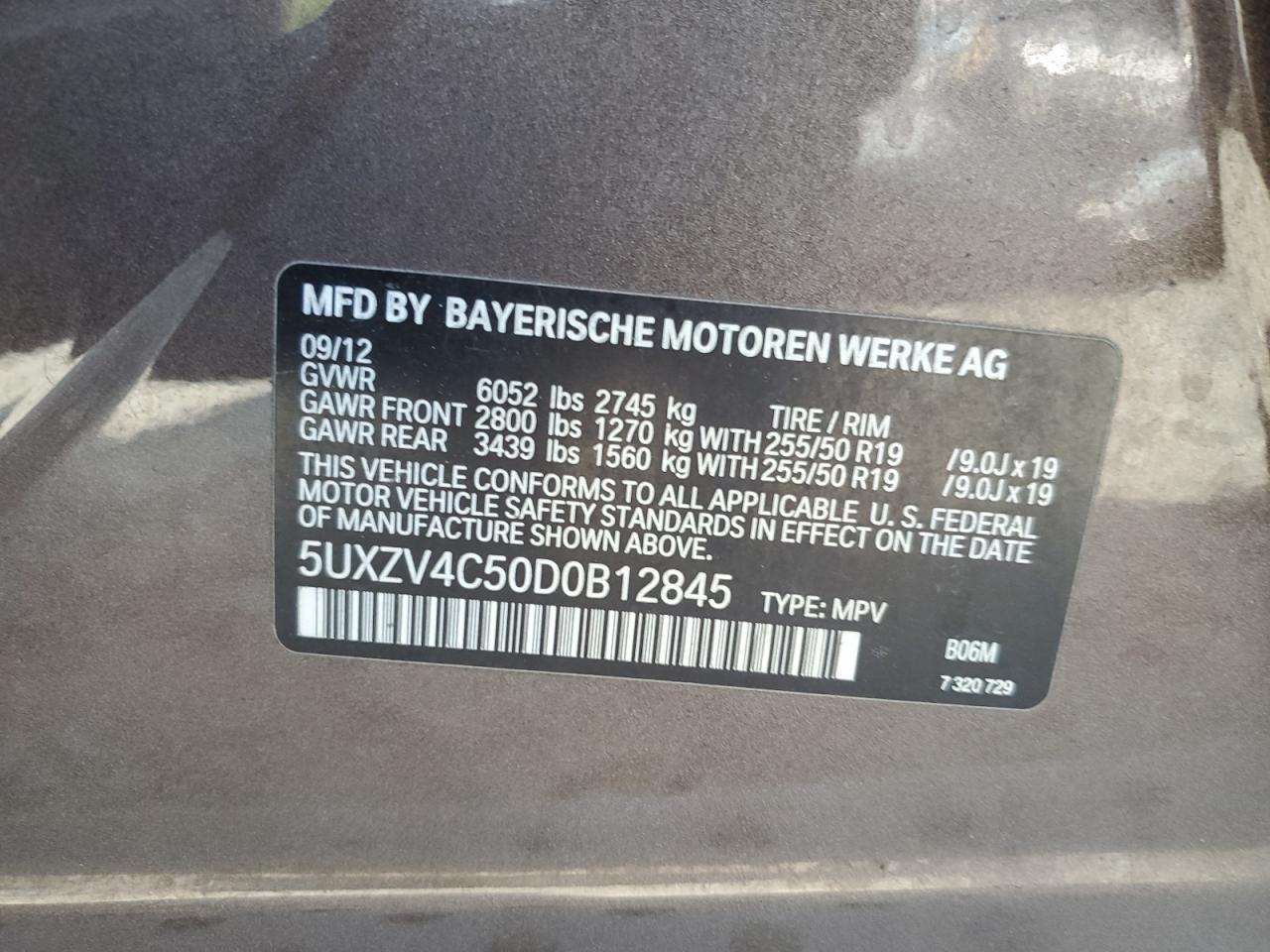 5UXZV4C50D0B12845 2013 BMW X5 xDrive35I