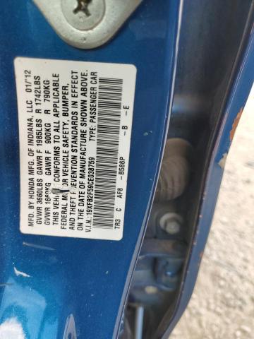 2012 Honda Civic Lx VIN: 19XFB2F59CE038759 Lot: 50324474