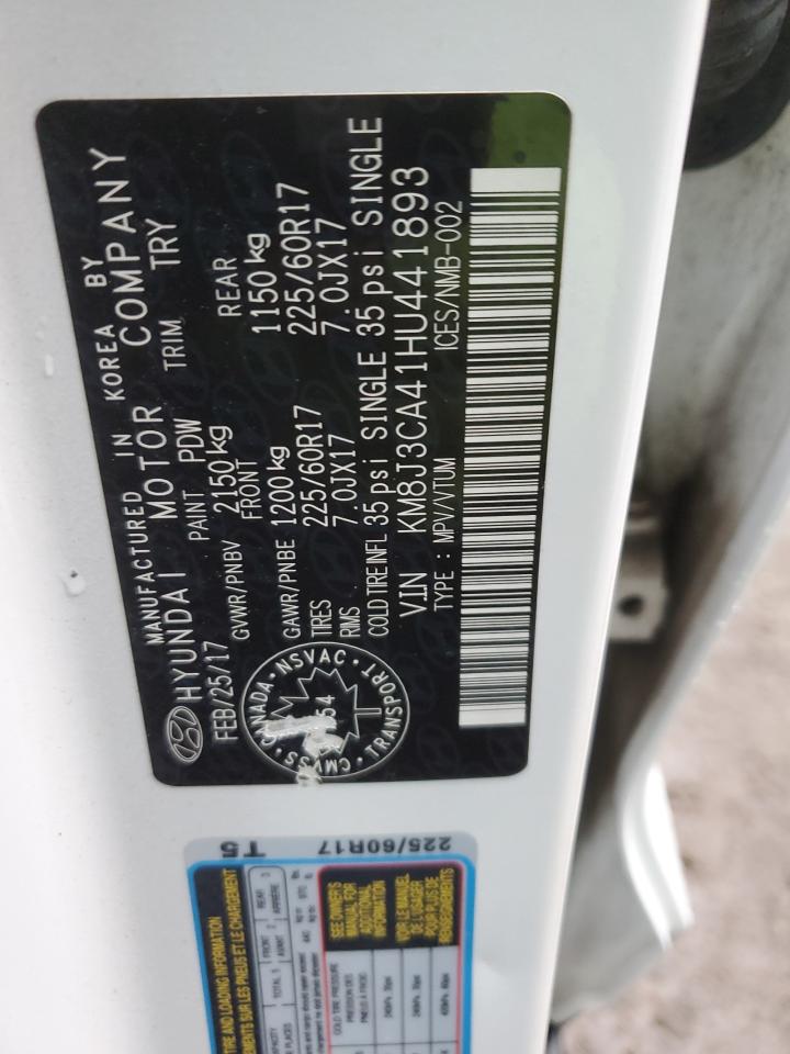 KM8J3CA41HU441893 2017 Hyundai Tucson Limited