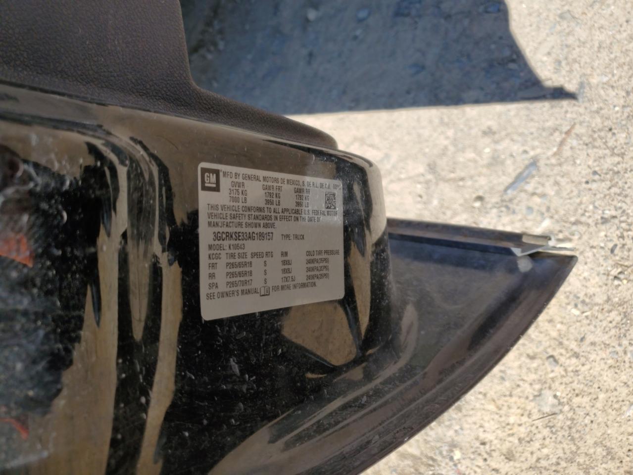 3GCRKSE33AG189157 2010 Chevrolet Silverado K1500 Lt