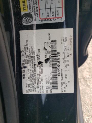 2010 Ford Fusion Sel VIN: 3FAHP0JG4AR277381 Lot: 52548214