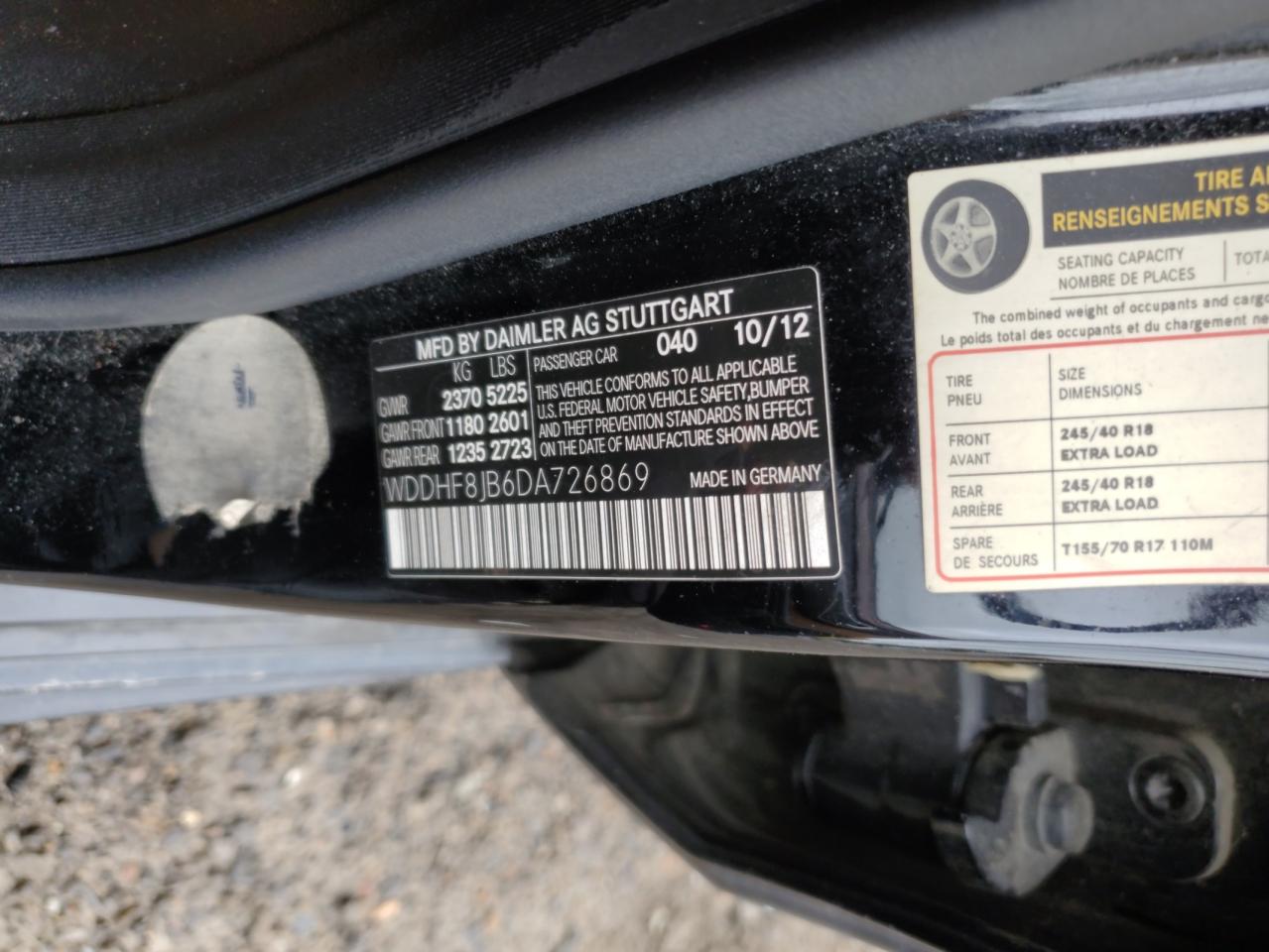 WDDHF8JB6DA726869 2013 Mercedes-Benz E 350 4Matic