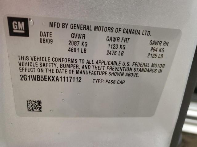 2010 Chevrolet Impala Lt VIN: 2G1WB5EKXA1117112 Lot: 49208454