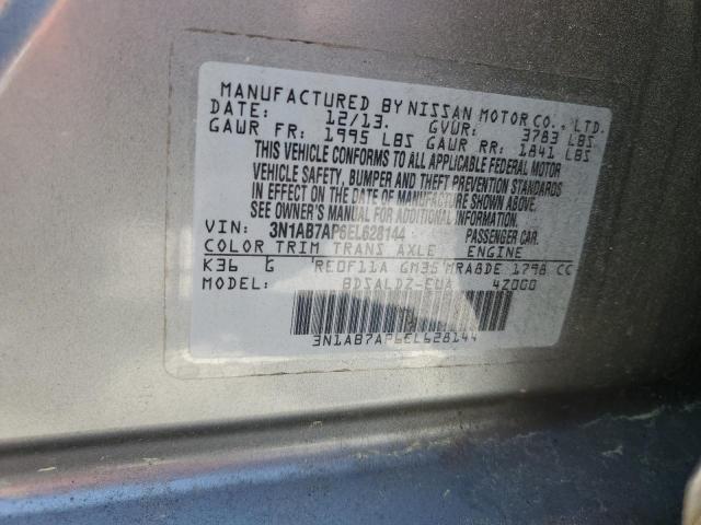 2014 Nissan Sentra S VIN: 3N1AB7AP6EL628144 Lot: 51576544